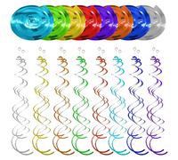 ChicSlick-48 Pièces Sécorations Fête Suspendues Tourbillon Colorées Décorations De Tourbillon Réutilisable Fête Spirale À Suspendre Pour Anniversaire Fête Noël Mariage (8 Couleurs)[X111]