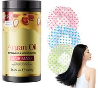 Chicslick-Après-Shampoing À L'huile D'argan Avec 3 Bonnets De Douche, Masque Capillaire Réparateur Intense Et Brillance Pour Cheveux Abîmés, À L'huile D'argan Bio Pour Une Douceur Soyeuse[X1377]