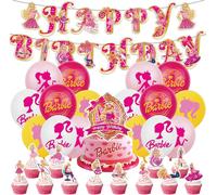 Chicslick-Bar-Bie Anniversaire Décoration 30 Pcs Bar-Bie Décoration De Fête Bannière D'anniversaire Décorations Ballon Poupée Fournitures De Fête D'anniversaire Pour Enfant[X923]