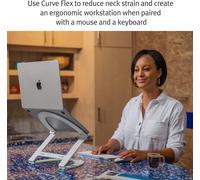ChicSlick-Curve Flex, Support Ergonomique En Aluminium Pour Ordinateur Portable Et Macbook, Réglable En Hauteur Et En Inclinaison, Convient Aux Ordinateurs De 10 À 17 Pouces, Noir Mat. Ts-22[X83]