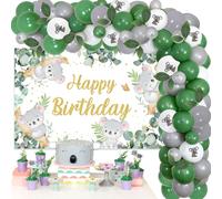 Chicslick-Décoration D'anniversaire Koala - Kit De Guirlande, Toile De Fond Ours, Thème Zoo Wild Jungle Animal[X2273]