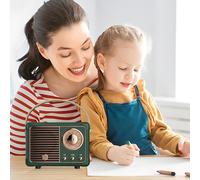 ChicSlick-Enceinte Bluetooth Vintage Portable, Mini Enceinte Rétro Connectée, 3W Haut-Parleur, Basses Profondes, Appels Mains Libres, Cadeau Femme, Cadeau Ado, Décoration Intérieure (Vert)[X511]