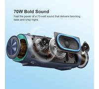 ChicSlick-Extreme Boom Pro D100 Haut-Parleur Bluetooth Avec 70W Bold Sound, Extra Bass, 24H Playtime, Beat-Sync Lights, Built-In Power Bank, Ipx6 Waterproof, Portable Strap For Hiking, Campi[X951]