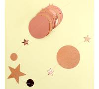 Chicslick-Guirlande À Paillettes Or Rose De 52 Pieds - Décoration D'anniversaire Avec Cercles Et Étoiles - Décoration Iridisante Pour Gâteau, Fête, Mariage, Fleurs En Papier Brillant À Suspe[X993]