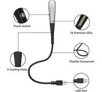 ChicSlick-Lampe Usb, Lampe Ordinateur Portable, Led Usb, Dimmable, Led Pour Pc Portable, Dimmable Light, Portable, De Lecture, Pour Pc, Ordinateur, Noir[X2819]