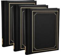 Chicslick-Lot De 3 Grands Albums Photo Autoadhésifs, 60 Feuilles, 120 Pages, Noir[J99]