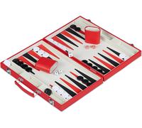 ChicSlick-Set Complet Pour Jouer Au Backgammon, Élégant, Jeu De Société, H X L X P 5 X 36,5 X 24 Cm, Mallette, Rouge[J1166]