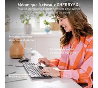 ChicSlick-Stream Keyboard, Clavier Filaire, Layout Français (Azerty), Frappe Silencieuse, Sensation De Frappe Unique, Design Plat, Noir[X1063]