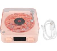 ChicSlick-Tourne Disque Vinyle Bluetooth, Haut-Parleur Vinyle 3 En 1 De Style Tourne-Disque Avec Veilleuse Et Affichage De L'Heure, Mini Tourne-Disque Avec 4 Sons De La Nature[X339]