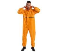 CHICTRY Combinaison de Pluie Résistant à l'eau pour Adulte Homme Costume Imperméable Moto Manteau À Capuche Salopette Coupe-Vent M-4XL Jaune 4XL