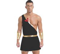 CHICTRY Déguisement Ange d'amour Homme Tunique avec Rouge Coeur Saint Valentin Costume Dieu Mythologie Halloween Carnaval Fête Cosplay Cadeau A Noir M