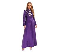 CHICTRY Femme église clergé Robe Stand col Manches Longues brodé Croix métallique Brillant Maxi Robe prédicateur Pasteur ministre prêtre Costume S-3XL Violet M