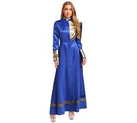 CHICTRY Femmes église clergé Robes ministre prêtre prédicateur Robe métallique brillant une épaule drapé Maxi Robe pour Halloween fête à thème S-3XL Bleu royal L