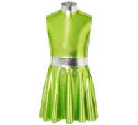 CHICTRY Fille Costume Chanteuse Ensemble avec Thème du Monde Futur Espace | Robe Trapèze,Métallique Brillant,Couleur Dégradée,Noël,Spectacles Scène,Activités Campus,Carnaval,La Fête,Jeu De Déguisement