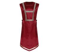 CHICTRY Gilet Femme Danse Louange Liturgique Haut sans Manches Texture Satin Tenue Danse Lyrique Décontractée M-3XL Bourgogne L