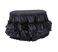 CHICTRY Homme Sissy Culotte de Nuit Satin Short Bouffant Lingerie de Nuit Sexy Coquine Hot Slip de Nuit Volants Bloomer sous-Vêtements de Nuit Pants Briefs Underpants Noir XL