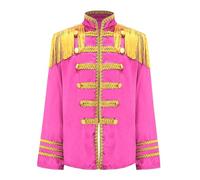 CHICTRY Veste Costume Super Rock Star Musique Années 80 Vintage Carnaval Fête à Thème Déguisement Disco Halloween 6-16 Ans Rose 11-12 Ans