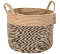 CHICVITA Grand panier de rangement tissé en jute avec poignées - Panier à linge en jute naturelle pour jouets, serviettes, couvertures, décoration d'intérieur, 35,6 x 35,6 x 30,5 cm