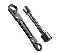 Chidlantu Angle Stop Removal Tool, Plated Steel Angle Stop Wrench Kit, Double Ended Pipe Wrench for 3/8 Inch or 1/2 Inch MPT Compression Outlet Thread, Adjustable Jaws with Rustproof