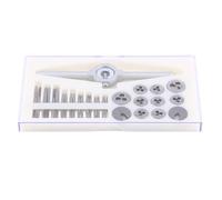 Chidlantu Ensemble de 30 pièces de tarauds et filières, kit d’outils de filetage en acier à haute vitesse avec clé pour le découpage de filetages internes et externes de précision, outil de