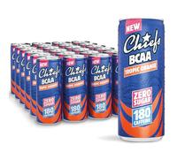 CHIEFS Boisson énergisante goût Orange Tropicale, 180 mg de caféine, 24x330ml boissons énergétiques, Sans Sucre et avec BCAA (Tropic Orange)