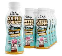 Chiefs® Milk Protein Drink avec 25 g de protéines et BCAA • Shake riche en protéines et faible en glucides, sans lactose et sans sucres ajoutés • 8 x 330 ml (Coffee County)