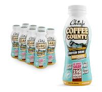 Chiefs® Milk Protein Drink avec 25g de protéines et BCAA • Shake de haute protéine à faible teneur en carbes, sans lactose, faible en sucre • 8 x 330ml (Coffee County)
