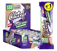 Chiefs® Protein Bar avec 20g de protéines et 209kcal • Barre protéinée à faible teneur en sucre et riche en protéines • 12 x 55g (Fudge Brownie)