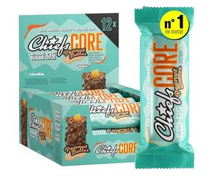Chiefs Protein Core Bar (Peantu Butter) • Barre protéinée premium avec 13g de protéines & 163 kcal par barre • Sans sucre ajouté • Barre protéinée low sugar • Goût de Peanut • Pack de 12 (12 x 40g)