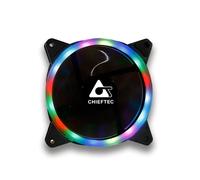 Chieftec AF-12RGB - Ventilateur 120mm Noir, 1200 RPM Max, 11 Pales, Éclairage RGB 16 LEDs, Conforme CE, Refroidissement Système PC