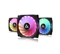 Lot de 3 Ventilateurs de boitier Chieftec Tornado RGB 12cm (Noir)