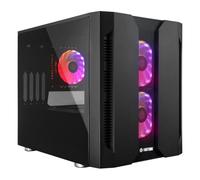 Chieftec Boîtier PC GM-02B-OP M2 mATX – panneau latéral en verre trempé, sans alimentation – noir