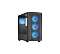 Chieftec GS-03B-OP Boîtier PC Midi Tower Noir - ATX/EATX/microATX/Mini-ITX, 3x140mm avant, 1x140mm arrière, USB Type-C, Ventre latérale, RGB