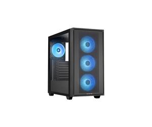 Chieftec GS-03B-OP Boîtier PC Midi Tower Noir - ATX/EATX/microATX/Mini-ITX, 3x140mm avant, 1x140mm arrière, USB Type-C, Ventre latérale, RGB