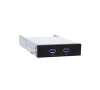 Chieftec MUB-3002 : Panneau de Support 8,89cm (3.5") Noir/Argent, 2x USB 3.2 Gen 1 Type-A, Transfert 5Gbit/s, Métal/Plastique, 101x137x25mm