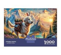 Chien 1000 Pièces Puzzle ColoréChien Mountain Run pour Adultes De Jeu pour Adultes Parfaitpourla Détente Créativité Et CommeCadeau38x26cm/1000pcs