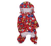 Chien à Capuchon Réfac aléatoire réfléchissant 4 Jambes 4 Jambes Pet Rain Veste Poncho pour la Plupart des Chiens Polyester Léger Marche extérieure (XS)