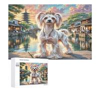 Chien à crête Chinois Puzzle 1000 Pièces Jeu De Challenge Pet Mignon Animals Jouet Éducatif 3D pour Adultes Et Enfants Cadeau De Famille Décoration Moderne 1000 PCS