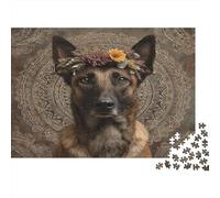 Chien à la corolle Casse-tête 1000 Pièces avec Couleurs Éclatantes, Jeu De Puzzle Premium pour La Décompression Et La Décoration Murale, Cadeau d'anniversaire Parfait 52x38cm/100