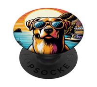 Chien à la côte amalfitaine ! Côte méditerranéenne Italie PopSockets PopGrip Adhésif