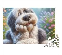 Chien Adorable 1000 Pièces Puzzle pour Adultes Papier Recy nti-Stress Difficile pour Experts Stimuler l'esprit sans Reflets 52x38cm/1000pcs