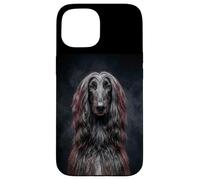 Chien Afghan Noir Mignon et élégant lévrier Ironie Coque pour iPhone 15