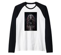 Chien Afghan Noir Mignon et élégant lévrier Ironie Manche Raglan
