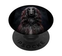 Chien Afghan Noir Mignon et élégant lévrier Ironie PopSockets PopGrip Adhésif