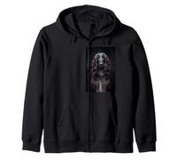 Chien Afghan Noir Mignon et élégant lévrier Ironie Sweat à Capuche