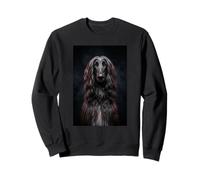 Chien Afghan Noir Mignon et élégant lévrier Ironie Sweatshirt