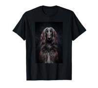 Chien Afghan Noir Mignon et élégant lévrier Ironie T-Shirt