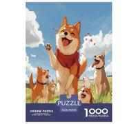 Chien Akita Puzzle 1000 Pieces Cadeau Unique Jeu Éduchatif Challenge Toy À De Qualité Supérieure Peinture Art pour Adultes Enfants 70x50cm/1000pcs