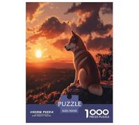 Chien Akita Puzzle 1000 Pièces Educa Jouet en Bois Cadeau Unique Décoration Intérieure Jeu Éduchatif Challenge Toy Adultes Et Enfants À Partir De 14 Ans 70x50cm/1000pcs