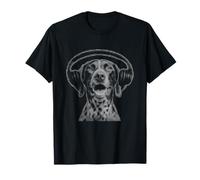 Chien Allemand à Poils Courts avec Casque Audio Halftone rétro T-Shirt